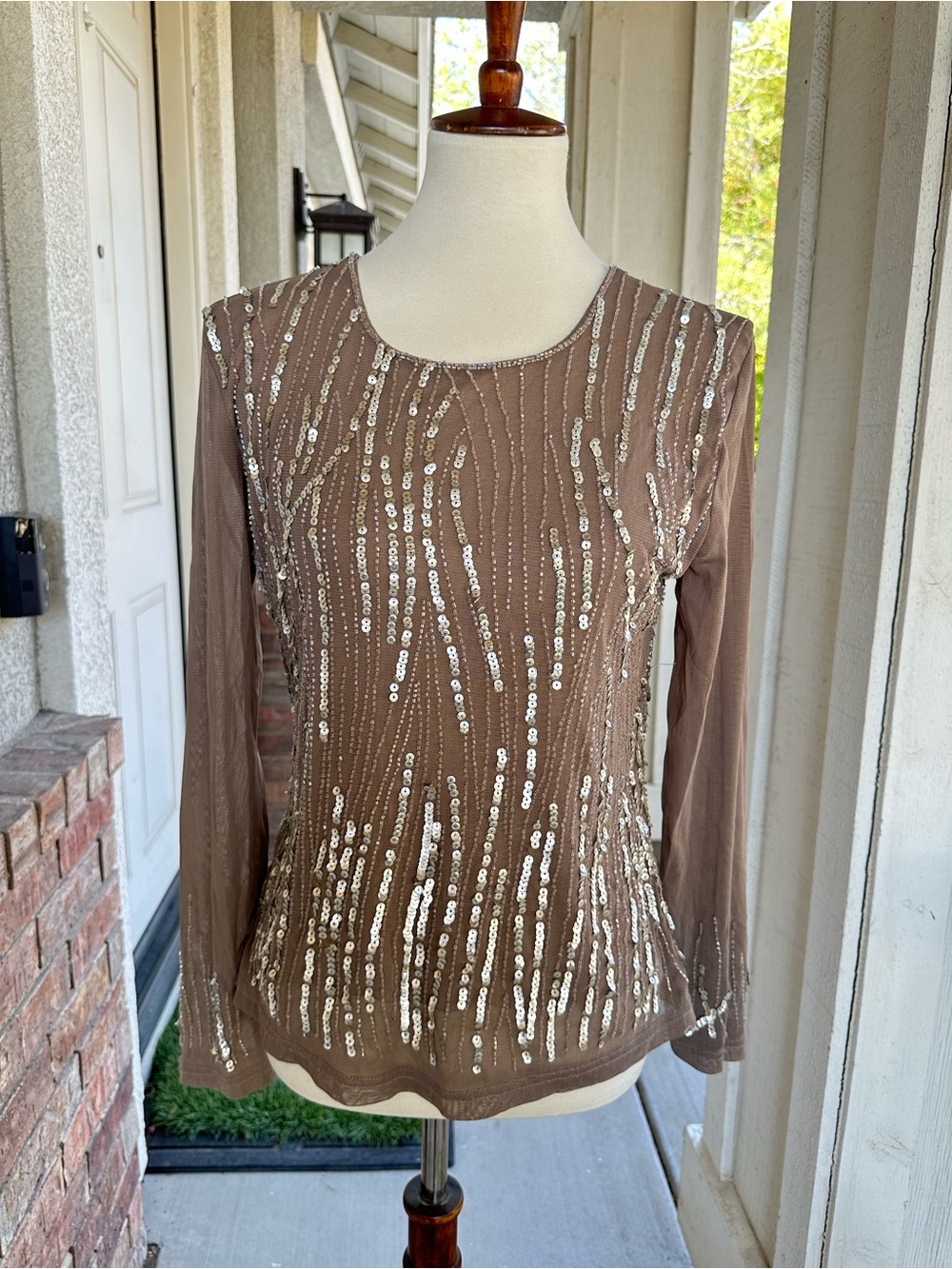 Vintage America Long Sleeve Top with Silver Accents